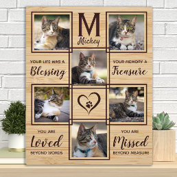 Pet Cat Memorial Unique Photo Collage Plaque
