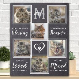 Pet Cat Memorial Unique Photo Collage Plaque