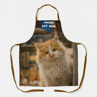 Pet Cat Mom Custom Cat Photo All-Over Print Apron