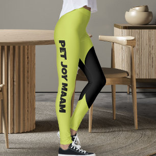 Pet Cat Mom Name Apple Green Black Customized Text Leggings