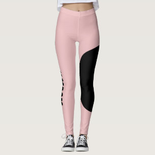 Pet Cat Mom Name Dusty Rose Black Customized Text Leggings