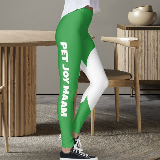 Pet Cat Mom Name Garden Lux Green Customized Text Leggings