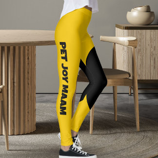 Pet Cat Mom Name Golden Sunshine Yellow Custom Fun Leggings