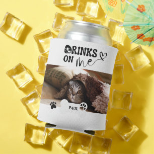 Pet Cat Name Custom Photo Funny Can Cooler