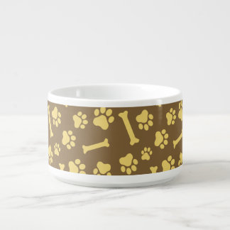 Pet - Cat or Dog Paw Footprint and Bone Pattern Bo Bowl