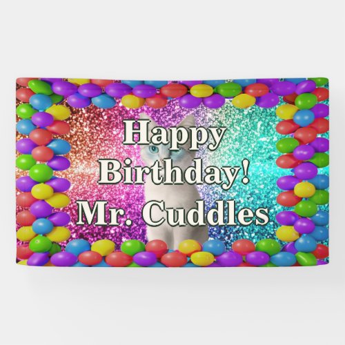 Pet Cat Personalized character birthday banner