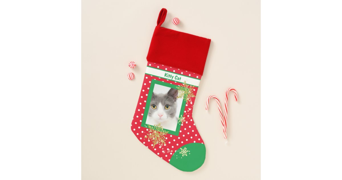 Pet Cat Photo Christmas Stocking Zazzle