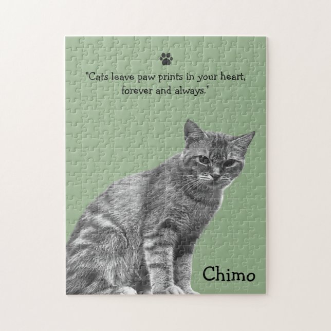 Pet  Cat Photo Image Personalized Template Jigsaw Puzzle (Vertical)