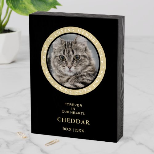Pet Cat Photo Ornamental Remembering Loved One Wooden Box Sign