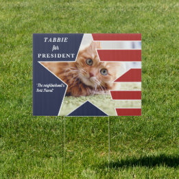 Pet Cat Photo Presidential Election 2024 Candidate Sign