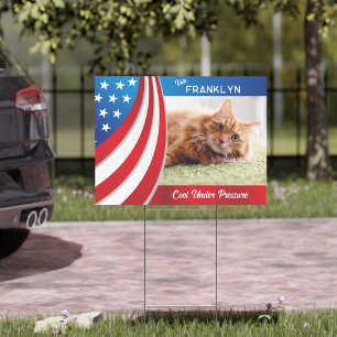 Pet Cat Photo Presidential Election 2024 Vote Sign