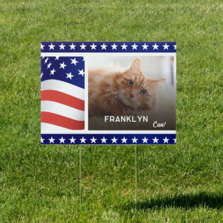 Pet Cat Photo USA Presidential Election 2024 Vote Sign