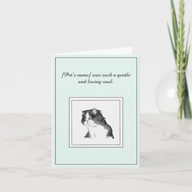 Pet Cat Sympathy Folded Greeting Card (Front)