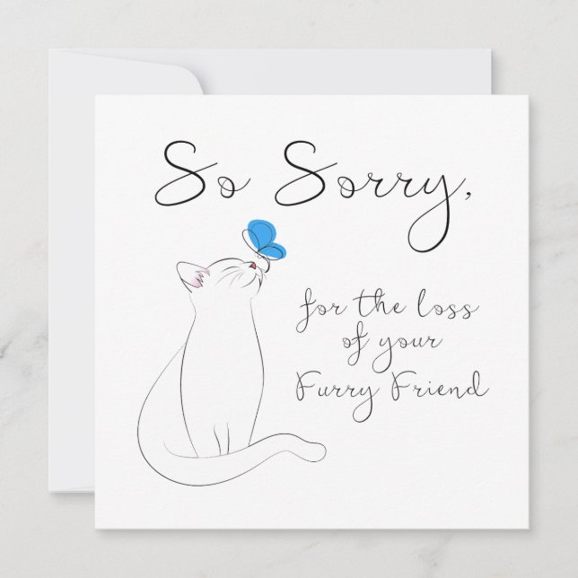 Pet Cat Sympathy Note Card (Front)