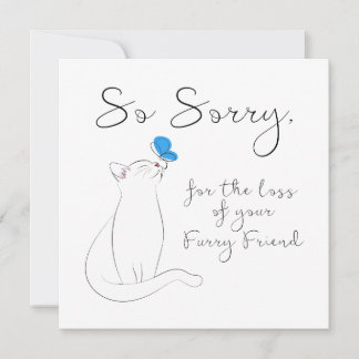 Pet Cat Sympathy Note Card