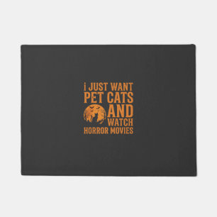 Pet Cats Horror Movies Halloween Design_1 Doormat