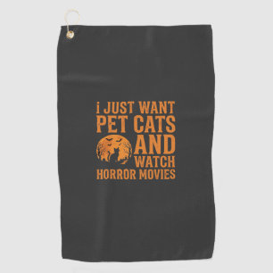Pet Cats Horror Movies Halloween Design_1 Golf Towel