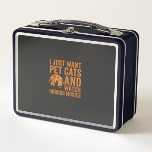 Pet Cats Horror Movies Halloween Design_1 Metal Lunch Box