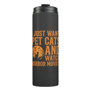 Pet Cats Horror Movies Halloween Design_1 Thermal Tumbler