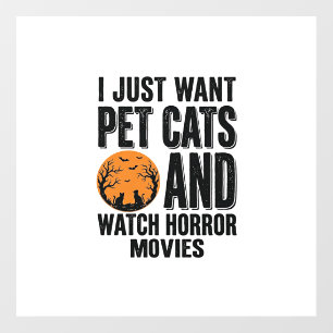 Pet Cats Horror Movies Vintage Halloween Shirt Des Floor Decals