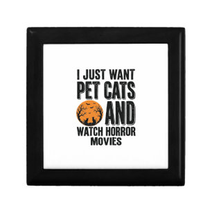 Pet Cats Horror Movies Vintage Halloween Shirt Des Gift Box