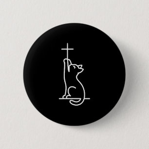 Pet Cats Love Jesus Be Happy Cat Button
