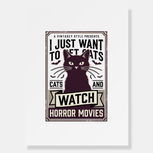 Pet Cats Watch Horror Movies Vintage Cat Design_1 Foam Board
