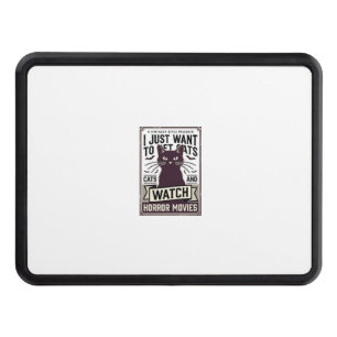 Pet Cats Watch Horror Movies Vintage Cat Design_1 Hitch Cover
