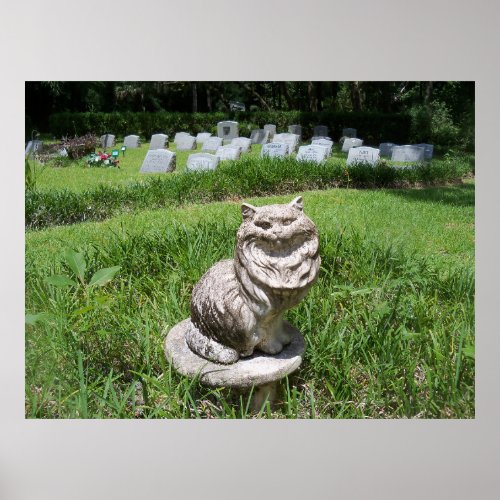 Pet cemetery Cat Statue Tombstone poster photo