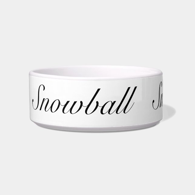 Pet Ceramic Bowl with Custom Name for Cat or Dog (Left)