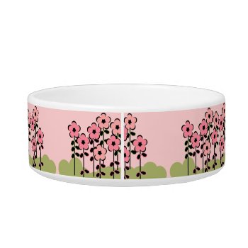 Pet Chic_bowl_girly Pink/green Floral Bowl by GiftMePlease at Zazzle
