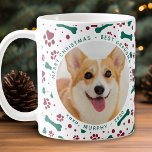 Pet Christmas Custom Photo Paw Prints Dog Grandma Coffee Mug<br><div class="desc">Merry Christmas to the best dog grandma ever ! Give grandma a cute personalized pet photo mug from her best friend and favorite grandchild, the dog! Our Dog Grandma Christmas Coffee Mug features festive red and green paw prints and bones pattern. "Merry Christmas - Best Grandma Ever, xoxo the Dog"...</div>