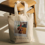 Pet Christmas Holiday Dog Photo Personalized Tote Bag<br><div class="desc">Cute Pet Dog Custom Christmas Holiday photo you can easily add your pet's photo and name by clicking the "Personalize" button.</div>
