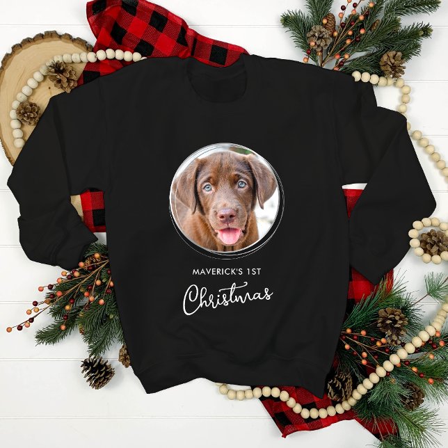Pet Christmas Personalized Dog Photo Holiday Men's Sweatshirt (Creator Uploaded)