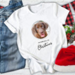 Pet Christmas Personalized Dog Photo Holiday T-Shirt<br><div class="desc">It's always a Pawty with your best friend! Celebrate your pups first Christmas with matching family shirts! Add your pup's favorite photo and personalize with name, and text! See our collection for the best pet photo christmas ornaments, cards and gifts. COPYRIGHT © 2020 Judy Burrows, Black Dog Art - All...</div>