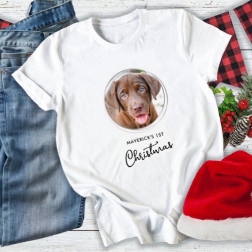 Pet Christmas Personalized Dog Photo Holiday T_Shirt