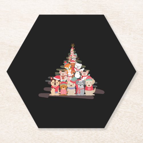 Pet Christmas Tree Paper Coaster