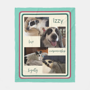 Pet Collage Photo Modern Fleece Blanket