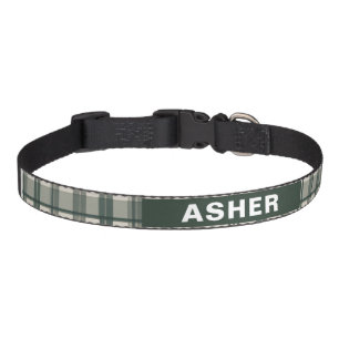 Pet Collar, Plaid, Customizable Collar