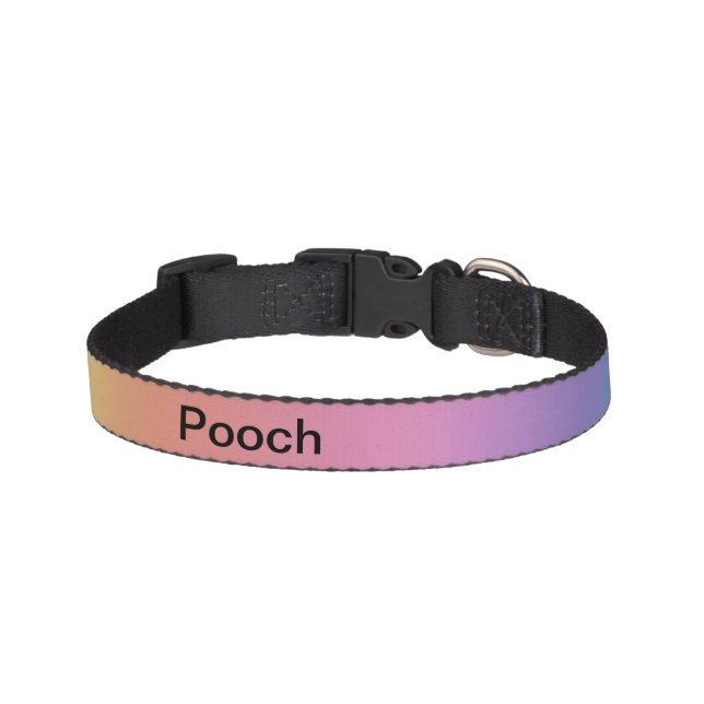 Pet Collar - Rainbow Colors with Name (Front)