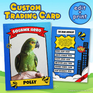 Pet Comic Trading Card Funny Custom Bird Gift