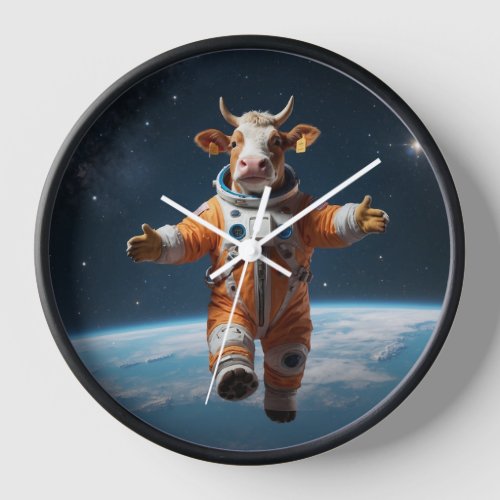 Pet Cow in Space Clock