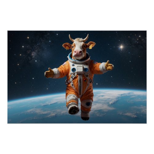 Pet Cow in Space Poster