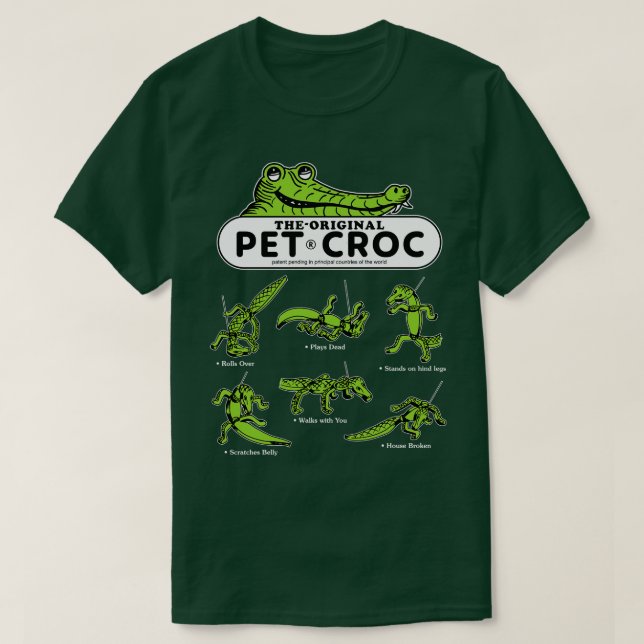 Pet Croc Walking Foam Toy Dark T-Shirt (Design Front)