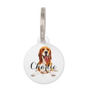 Pet custom dog elegant if lost photo text pet ID tag