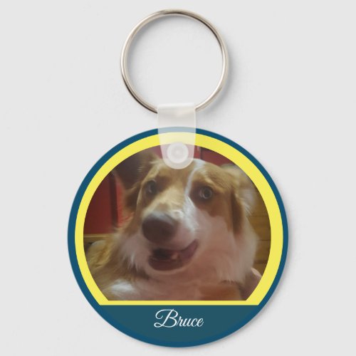 Pet Custom Photo and Name Keychain