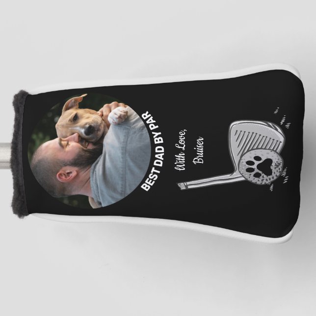 Pet Custom Photo Best Dad By Par Putter Golf Head  Golf Head Cover (Front)