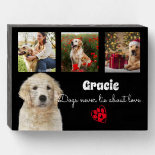 Pet customized 4 photo collage wooden box sign