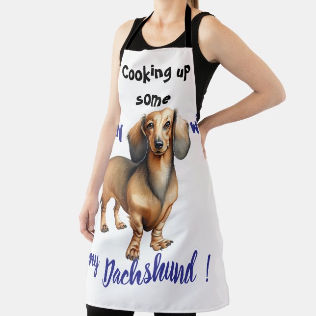  Pet Dachshund Brown Personalize Apron (Insitu)