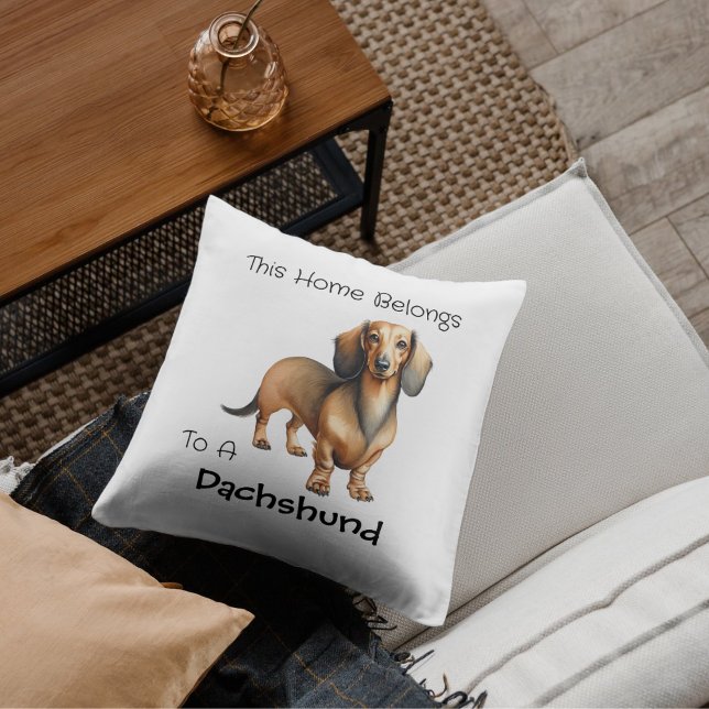 Pet Dachshund Brown Personalize Throw Pillow (Creator Uploaded)